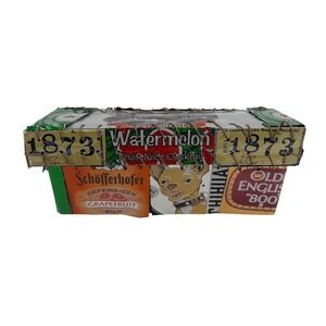 Handmade Recycled Beer Can Folk Art Storage Chest Multi-Color